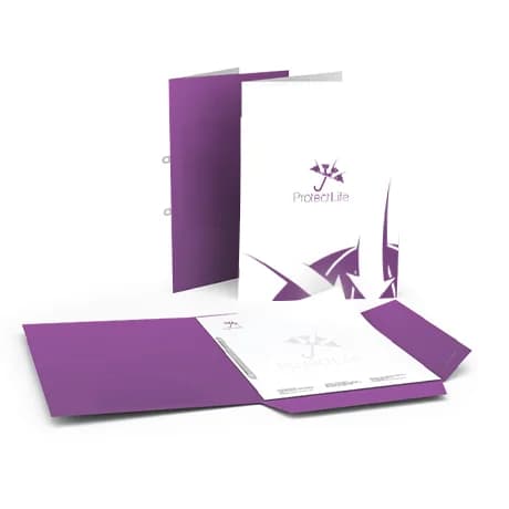 Chemises à 2 volets avec rabats avec encoches pour fixe-documents