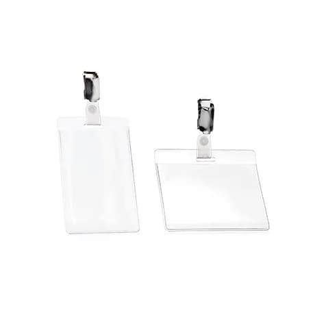 Porte-badges avec pince clip en métal