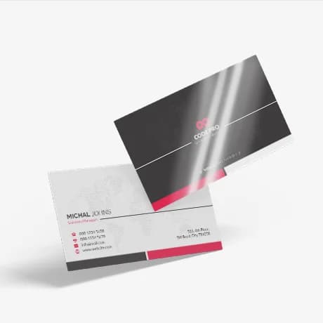 Visitekaartjes met luxe afwerking zoals zilverfolie,
preegdruk en lak voor een professionele uitstraling.