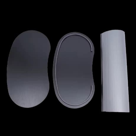 Comptoir d'exposition incurvé