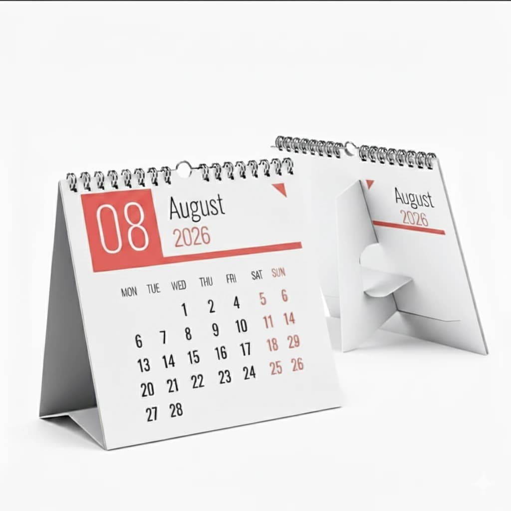 Calendrier de table avec chevalet personnalisé