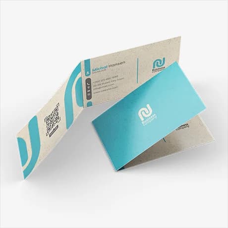 Cartes de visite pliables écologiques 
