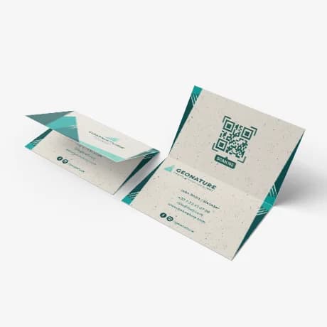 Cartes de visite pliables écologiques 