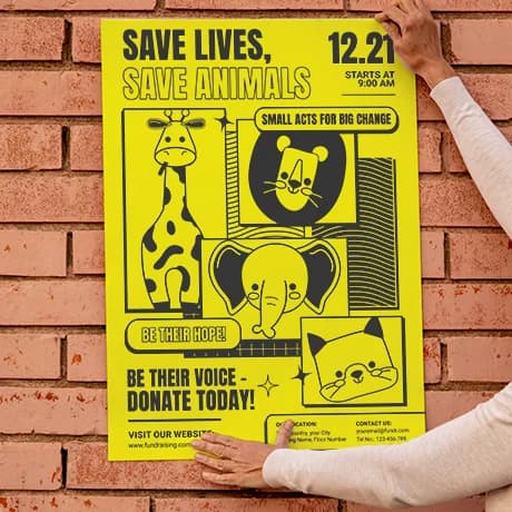 Posters fluo papier drukken