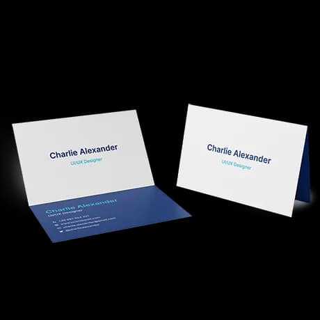Cartes de visite pliables avec finition