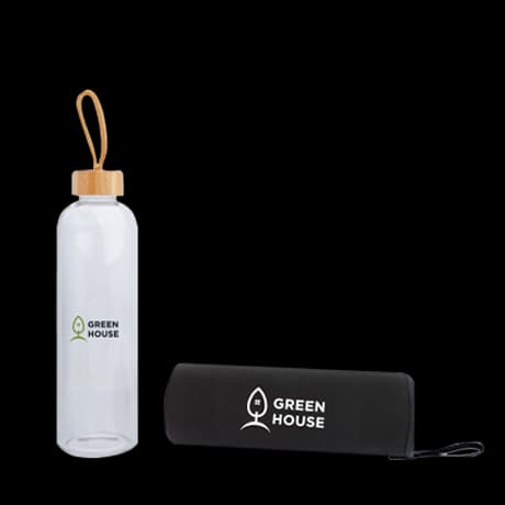 Glazen flessen met bamboe dop