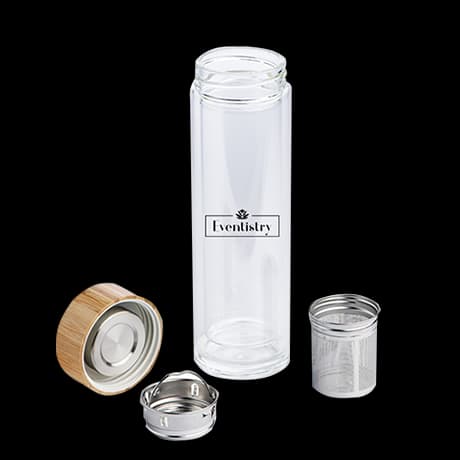 Buoteilles de verre avec passoire à thé