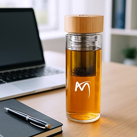 Buoteilles de verre avec passoire à thé