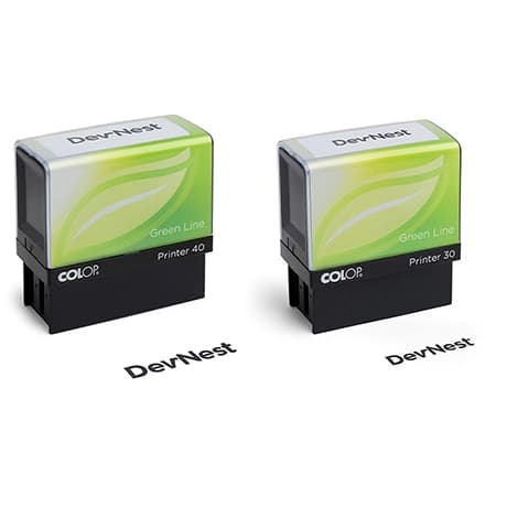 Stempels Green Line incl. tekstplaat en stempelkussen