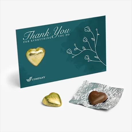 Cartes de vœux personnalisées avec chocolat Lindt pour un message gourmand