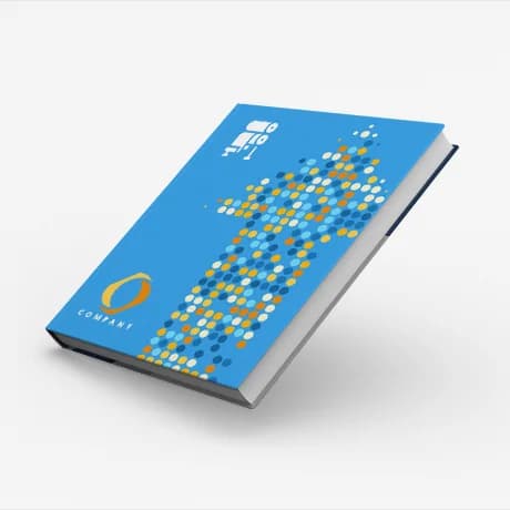 Calepins à couverture rigide personnalisés en impression 
offset, parfaits pour un usage professionnel et événementiel.