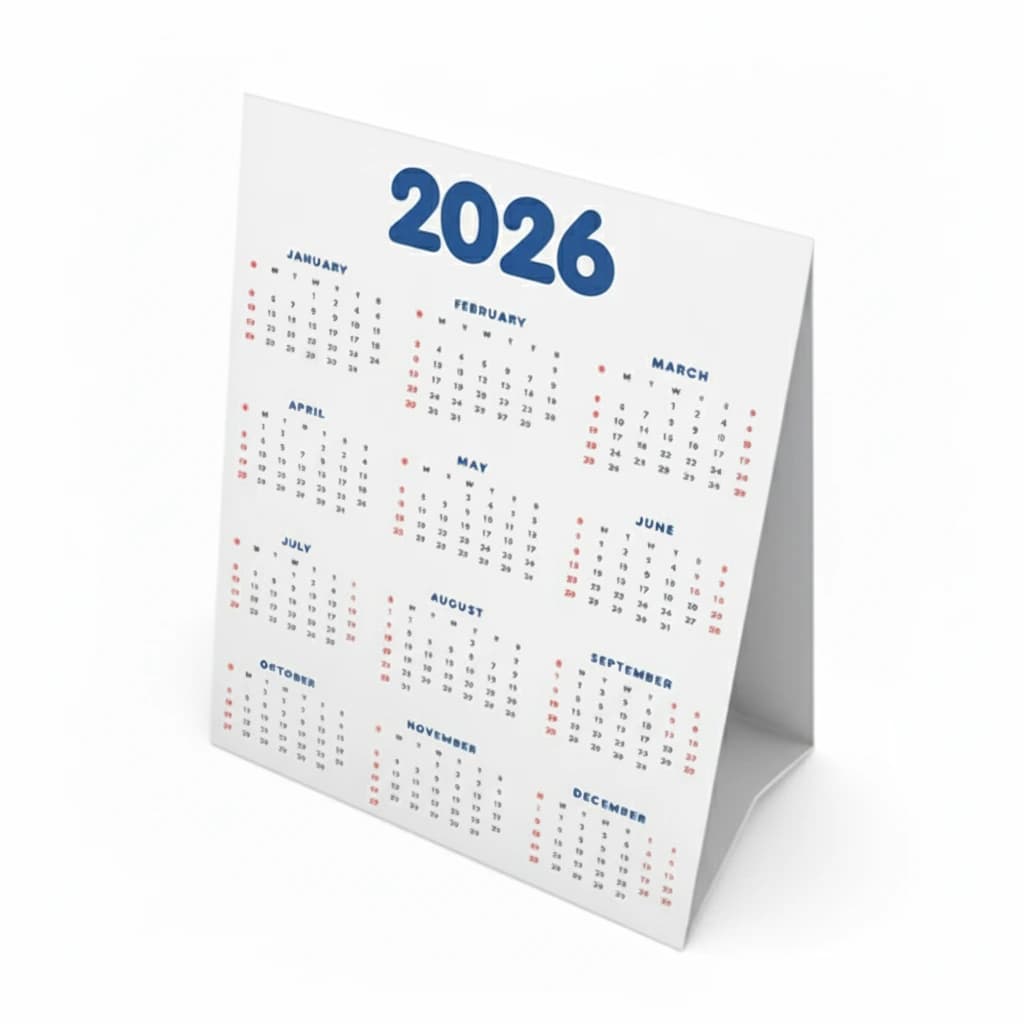 Calendrier de bureau imprimé en papier