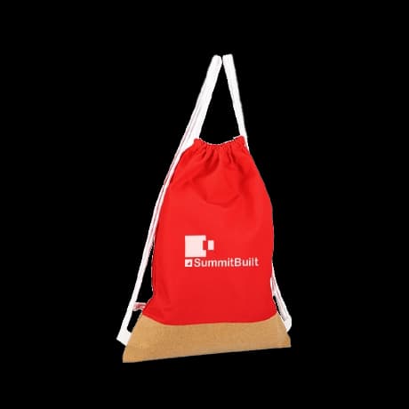 Sac à cordon polyester avec fond liège personnalisé