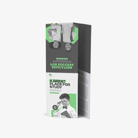 Gepersonaliseerde folder met kruis- en wikkelvouw voor promotie