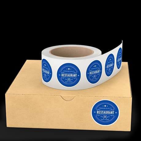 Étiquettes en rouleau pour emballages à emporter