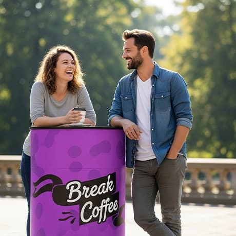 Comptoir d'exposition ronds