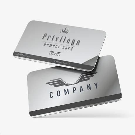 Cartes en plastique argentées