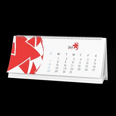 Bureaukalenders met wire-o en uitvouwbare steun