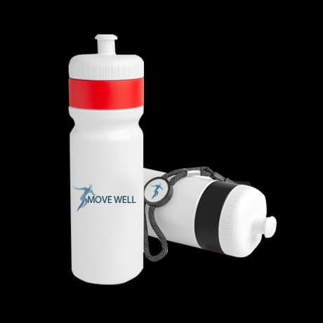 Bouteilles de sport avec bordure clorée