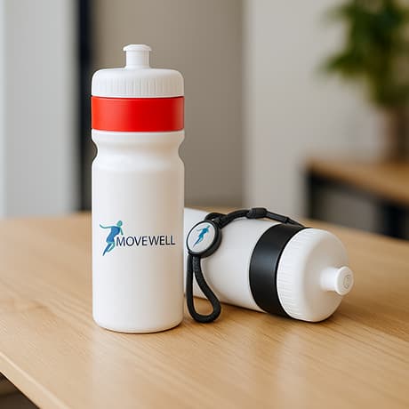 Bouteilles de sport avec bordure clorée