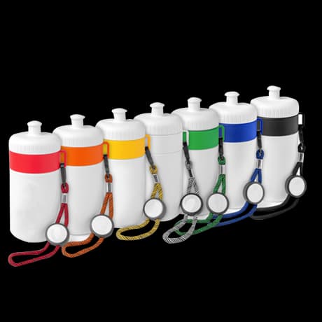 Bouteille de sport personnalisée avec bordure colorée