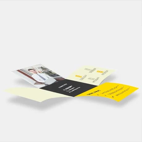 Dépliants, pliage carré 