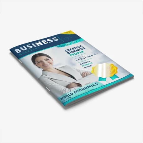 Magazine relié par agrafage avec finition professionnelle