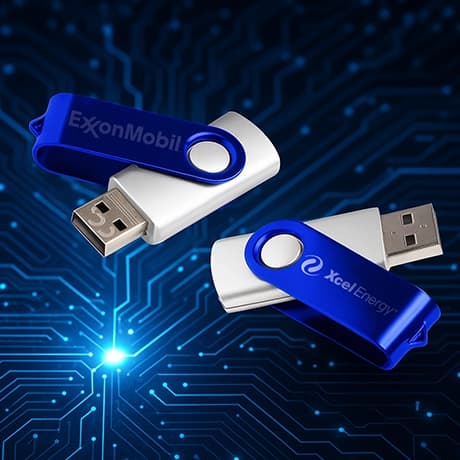 Clés USB avec protection pivotante en aluminium anodisé