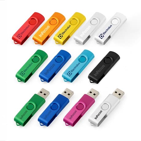Clés USB avec protection pivotante en aluminium anodisé