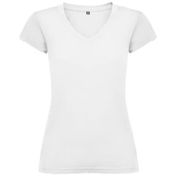 Victoria 155 g/m² damesshirt met V-hals en korte mouwen