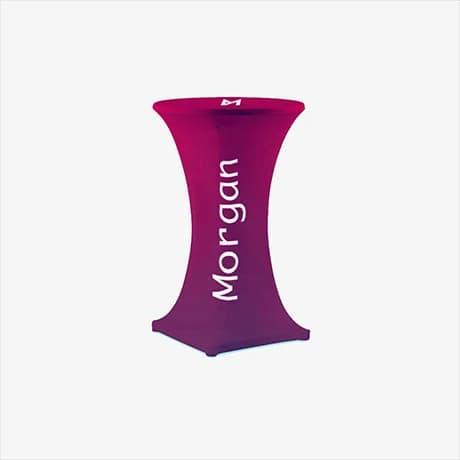 Housses ajustées pour mange-debout, idéales pour une présentation soignée et professionnelle