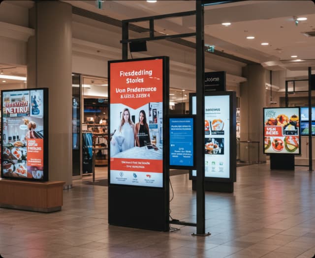 LED-schermen voor digitale DOOH-reclame in winkelcentrum - Dynamische reclameoplossingen