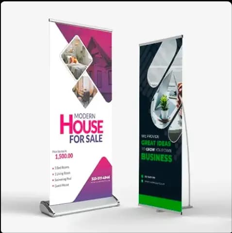 Expressdruk 24u van roll-up banners voor beurzen, conferenties en zakelijke evenementen